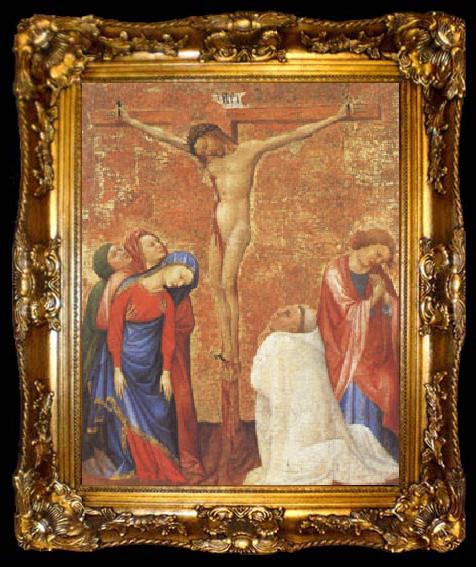 framed  Jean de Beaumetz The Crucifixion with a Carthusian Monk, ta009-2